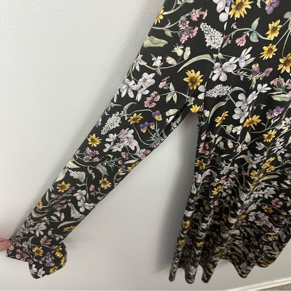 Les Reveries Open Back Liberty Floral Long Sleeve Mini Dress NWT Size Large - Picture 7 of 15